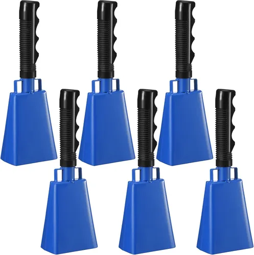 Miniatura 14 de 6 Pcs 10 Inch Cowbell with Handle Cheering Bell for Sports Events Large Noise Makers Cow bells Loud Cowbell Bulk for Football Games Party Chimes