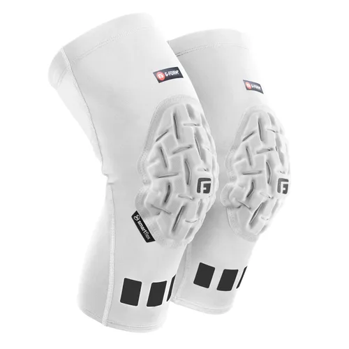 G-Form Rodillera de compresión acolchada profesional, soporte de rodilla para hombres y mujeres, color blanco, talla M para adultos