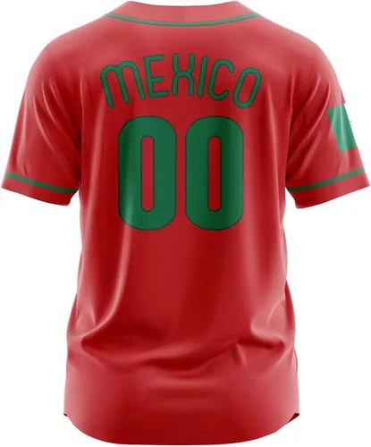 Miniatura 3 de Camisetas de béisbol personalizadas de México, número de nombre personalizado para hombres y mujeres, camiseta de béisbol de México