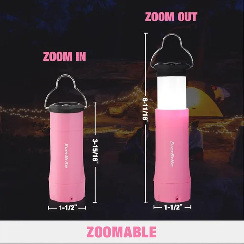 Miniatura 4 de EverBrite 2 en 1 Mini Linternas y Linternas de Bolsillo, Linterna de Bolsillo con Zoom y 3 Modos, Accesorios Esenciales para Acampar, Juego de 2 Rosa