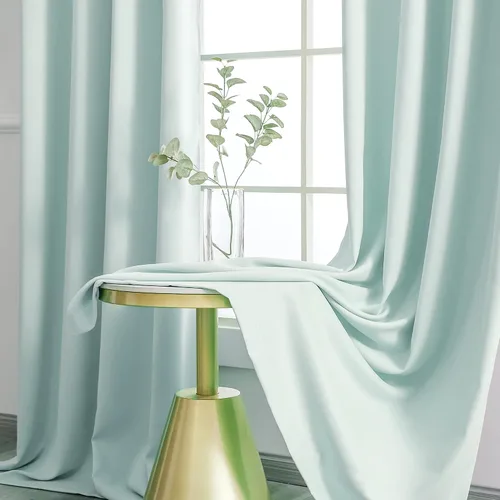 Miniatura 5 de YGO Cortinas Aqua de 54 pulgadas de largo para habitación de niños, cortinas opacas con aislamiento térmico para ventana pequeña y corta