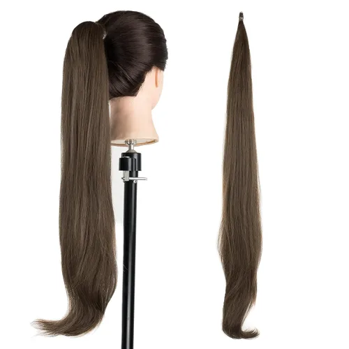 Miniatura 9 de IMISSU Extensión de pelo de cola de caballo flexible Colas de caballo Hairpieces (Piano Rubio Sucio)