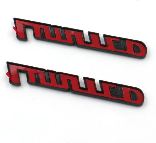 Miniatura 5 de 2 piezas de emblema de puerta negro brillante superpuesto Compatible con Sequoia Tacoma Tundra 4Runner (Negro brillante)