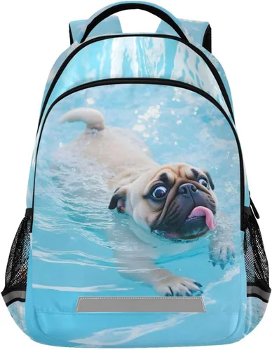 Miniatura 12 de ALAZA Mochilas de viaje con diseño de mariposa, luna y estrella, color azul turquesa, mochila escolar para hombres, mujeres, adolescentes y niños