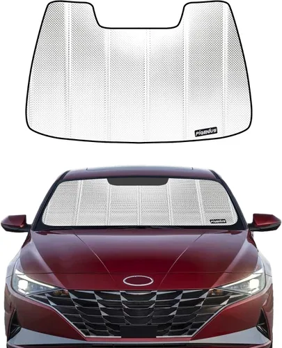 Miniatura 6 de Pigenius Parasol de parabrisas para Hyundai Elantra 2021-2025 Elantra N 2023-2025, acabado plateado metálico