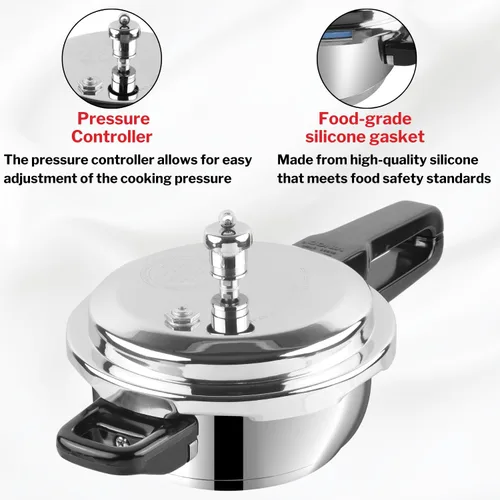 Miniatura 5 de Vinod V-3L - Olla a presión con fondo sándwich de acero inoxidable, 3 litros