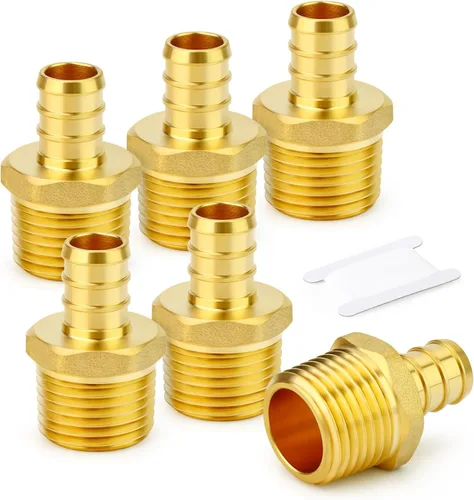 Miniatura 27 de GASHER 10 piezas sin plomo latón 1 "acoplamiento Pex, accesorios Pex de 1 pulgada para tubería Pex
