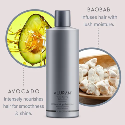 Miniatura 5 de ALURAM Champú hidratante de agua de coco para hombres y mujeres, hidratación limpia y brillo para cabello texturizado medio a grueso, 12 onzas