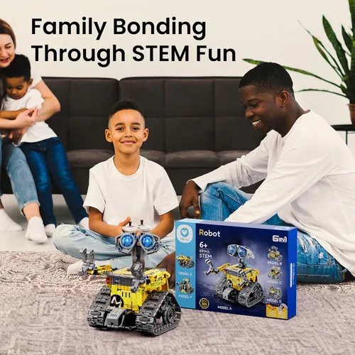 Miniatura 2 de Sillbird Kit de construcción de robot con control remoto, regalos para niños de 8 a 13 años, codificación STEM robótico Racer juguetes