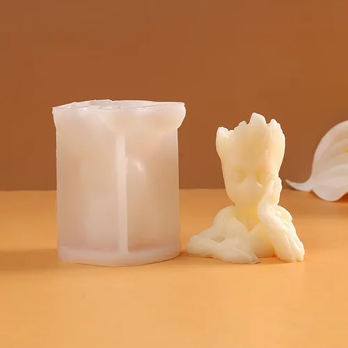 Miniatura 2 de Groot - Moldes de silicona de fundición de resina para decoración del hogar y fabricación de velas, molde en espiral ondulado Peonía-medio abierto