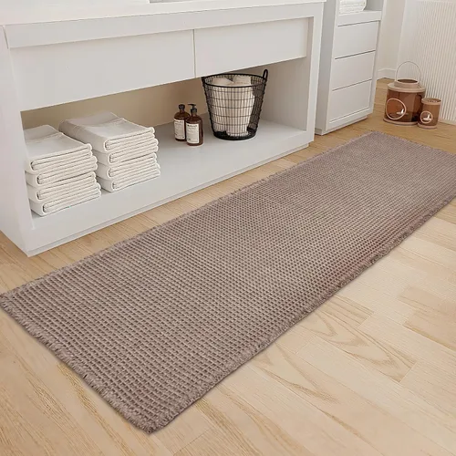 Miniatura 16 de ZALL - Tapete de baño de punto gofre beige, súper absorbente, antideslizante, color crema, 18 x 30 pulgadas, lavable a máquina, ultra suave
