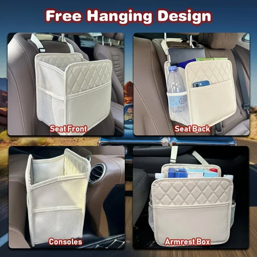 Miniatura 5 de Witaxima Organizador de asiento trasero de automóvil mejorado con bolsillos de almacenamiento, organizador multiusos para colgar del automóvil