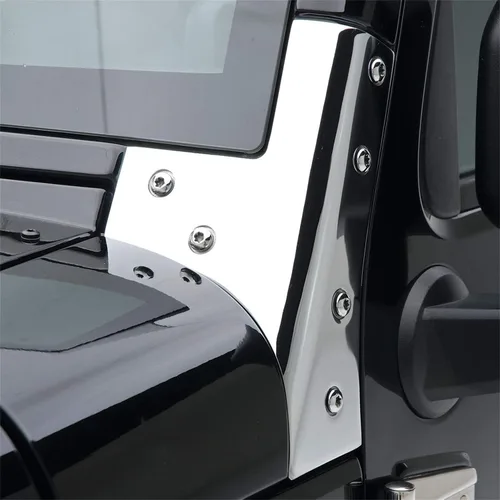 Miniatura 2 de Smittybilt Bisagra de parabrisas de acero inoxidable 7481 con soporte de bisagra de puerta superior