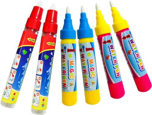 Bolígrafos de agua de repuesto para garabatos de agua, bolígrafos de dibujo para alfombrilla de dibujo (multicolor, 6 unidades)