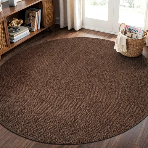 Miniatura 10 de CAMILSON Easy Alfombra de yute, 2 x 3 pulgadas, interiores y exteriores, fibra gris oscuro, para sala de estar, patio y cocina, diseño tejido