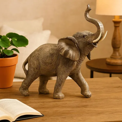 Miniatura 2 de Seraphic Estatua de Elefante Africano Grande de 13", Regalos para Mujeres, Escultura de Decoración de Elefante Grande con Trompa Levantada