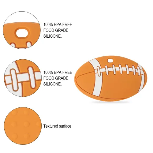 Miniatura 2 de Pelota deportiva de silicona de grado alimenticio para bebés con soporte para chupete, juguetes para aliviar el dolor de dentición, juego de regalo