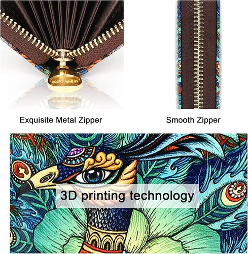 Miniatura 4 de APHISON - Tarjetero con protección RFID, carteras , funda para tarjetas de cuero con cremallera para mujerniñacaja regalo