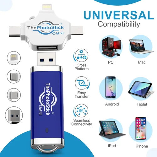 Miniatura 5 de ThePhotoStick® Omni - Funda protectora de 256 GB + - Copia de seguridad y transferencia segura de fotos y videos, organización de archivos