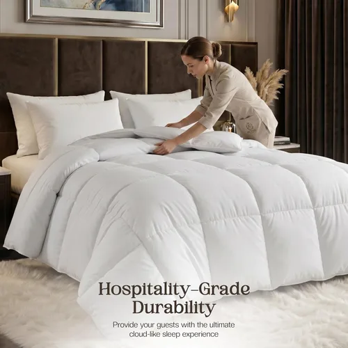 Miniatura 3 de Edredones de Utopia Bedding tamaño Queen, inserto de edredón para todas las estaciones, edredón acolchado alternativo con costura de punto de caja
