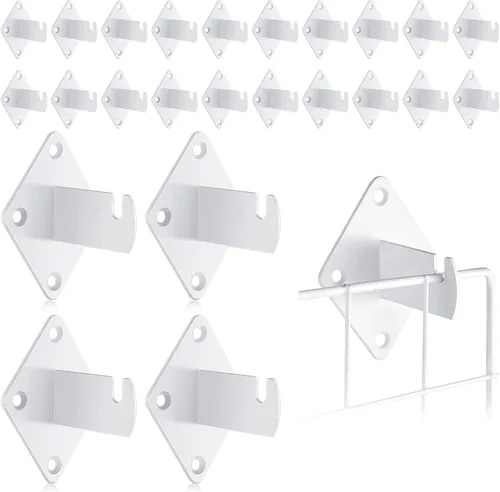 Sieral 24 soportes de montaje de rejilla a granel para paneles de rejilla, soportes de pared para tienda de ropa, guardarropa, organización de pared
