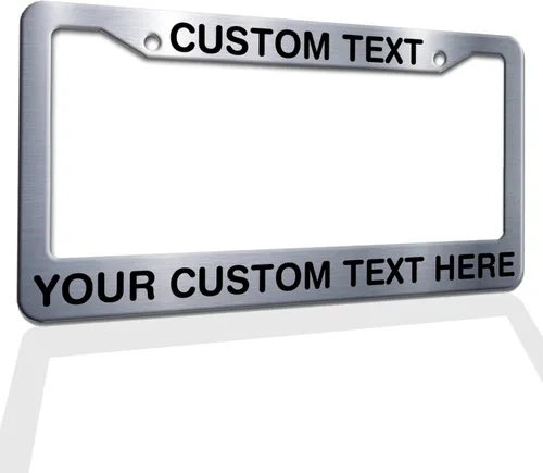 Miniatura 12 de Marcos de Matrícula con Cualquier Texto - Marco de Placa con Tu Mensaje Personalizado, Marco de Matrícula Personalizado con Nombre, Monograma, Logo