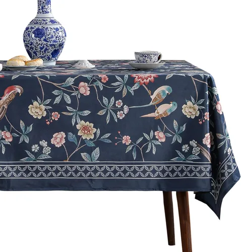 Miniatura 89 de patdrea - Mantel de lino floral, grueso, decorativo y francés para mesas rectangulares o cuadradas, para cocina y comedor, 55 x 79 pulgadas