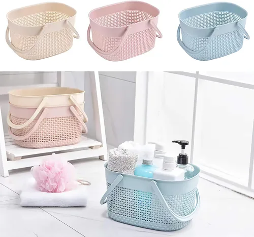 Miniatura 8 de rejomiik - Cesta portátil para ducha, organizador de plástico con asas, bolsa de aseo para baño, artículos esenciales para dormitorio universitario