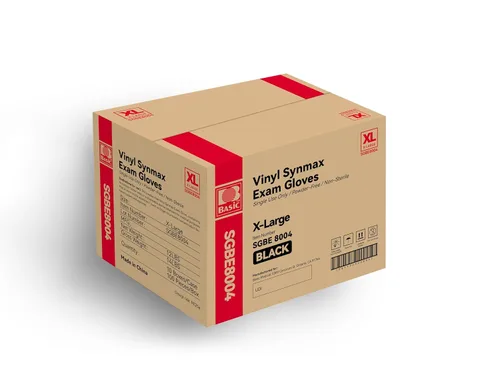Miniatura 11 de Basic Guantes de examen de vinilo, guantes Safty de 4 mil sin látex y sin polvo, guantes médicos desechables SGBE 8001 Synmax pequeños