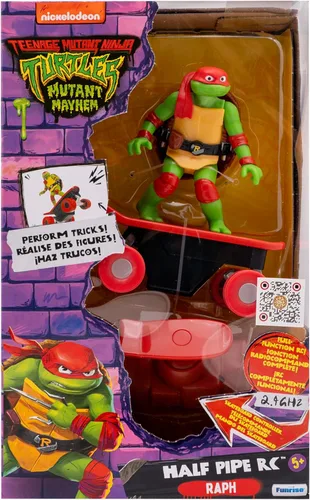 Miniatura 8 de Tortugas Ninja Mutantes Adolescentes Juguetes, Raphael Half Pipe RC Vehículo de Patineta con Trucos, Control Remoto de 2.4 GHz Juguetes de Tortugas
