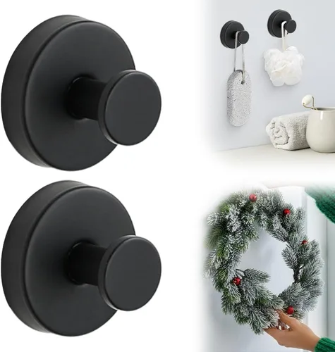 Miniatura 14 de Ganchos de Ventosa para Coronas de Puerta, 2025 Perchas de Corona Mejoradas para Puerta Delantera, Soporte de Corona de Ventosa para Halloween