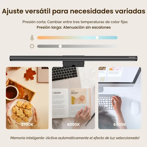 Miniatura 5 de YEELIGHT Barra de luz para monitor, lámpara de monitor de computadora, barra de pantalla LED de 250 lúmenes sin deslumbramiento para cuidado de un