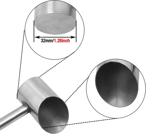 Miniatura 3 de Modelos de gran calibre de plata de acero inoxidable cuchara de azúcar para algodón de azúcar de mango largo cuchara de azúcar de algodón de azúcar
