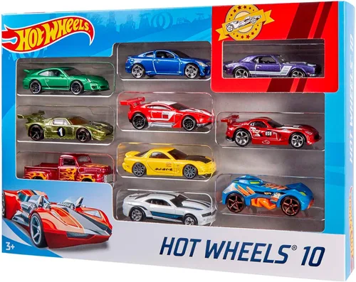Miniatura 7 de Hot Wheels Juego de 10 camiones y autos de juguete a escala 1:64 para niños y coleccionistas, los estilos pueden variar [Exclusivo de Amazon]