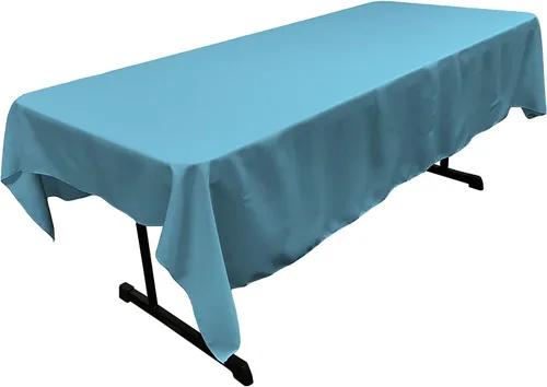 Miniatura 14 de LA Linen Mantel rectangular lavable de popelín de poliéster, resistente a las manchas y a las arrugas, cubierta de mesa 60x84, mantel de tela