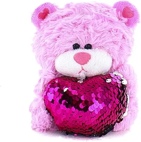 Plushland Qbeba - Oso de peluche de 6 pulgadas, lindo amor, San Valentín, sorpresa de Navidad para niños y niñas, tamaño exprimible (oso de peluche