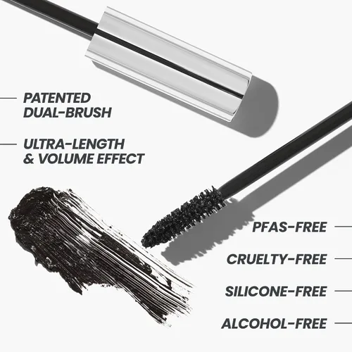 Miniatura 5 de Máscara Wonderskin Infinite Rizz - Máscara negra para volumen y longitud, de larga duración, a prueba de manchas y resistente al agua, maquillaje