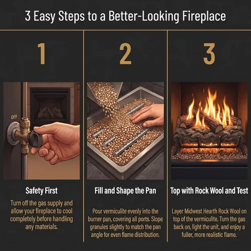 Miniatura 3 de Midwest Hearth Gránulos de vermiculita para chimeneas de gas - Bolsa de 12 oz