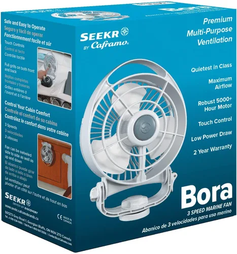 Miniatura 5 de SEEKR Ventilador Bora™ de Caframo, diseño compacto con potente flujo de aire, bajo consumo de potencia, 5000 horas de vida del motor, fabricado