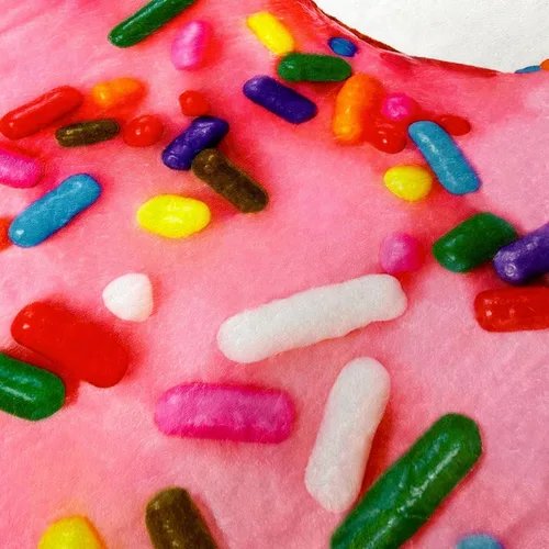 Miniatura 7 de Vessia Manta de Tiro con estampado de rosquillas rosadas, manta realista y divertida de comida para adultos y niños, 300GSM, suave manta de tiro