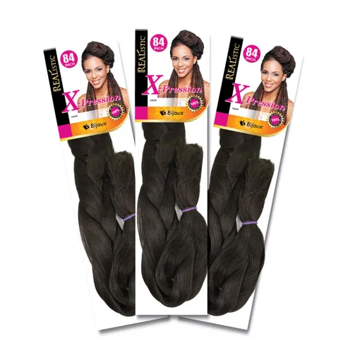 Miniatura 19 de Realistic Trenza original X-Pression 84 pulgadas 100% Kanekalon (paquete de 3, 1) M-61XPRES84