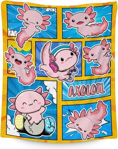 Miniatura 9 de Axolotl - Manta para niñas, tamaño de regazo de 30 x 40 pulgadas, suave, mullida, acogedora, para regalo, manta colorida y bonita para sofá, sala