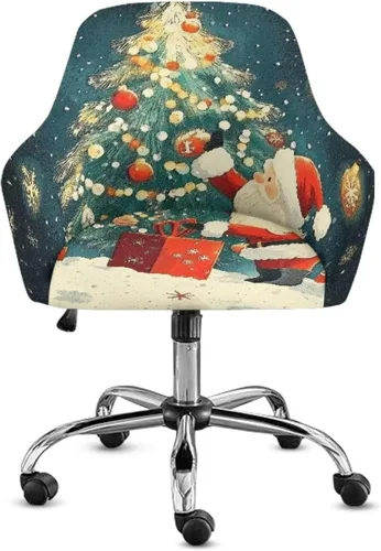 Miniatura 8 de Funda para sillón de invierno con diseño de muñeco de nieve, funda suave para silla de computadora, forro elástico para silla de escritorio, diseño