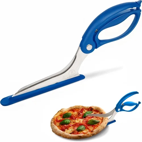 Miniatura 10 de Tijeras de pizza – Tijeras antiadherentes para pizza con base de agarre firme – Cortador de pizza de acero inoxidable de grado alimenticio