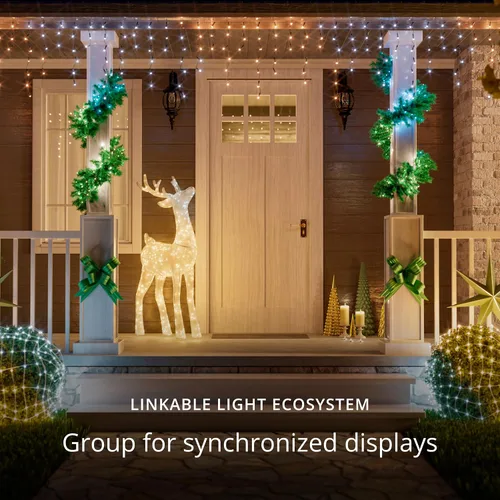 Miniatura 5 de Twinkly Cuerdas de 250 luces LED blancas, cadena de luces LED para exteriores e interiores, luces blancas de Navidad de cálido a fresco, LED