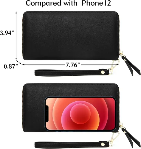 Miniatura 4 de GEEAD Custom Design Wristlet Wallets for Women PU Leather RFID Blocking Wallet