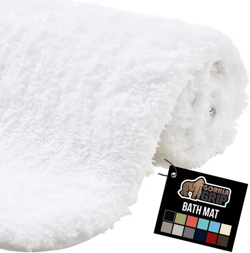 Miniatura 20 de GORILLA GRIP Alfombras de baño, ultra suaves, absorbentes, de felpa gruesa, lavables a máquina, microfibra de secado rápido, tapetes para ducha