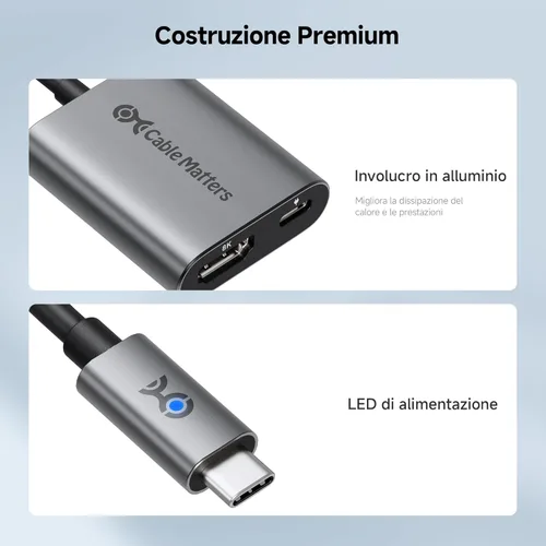 Miniatura 6 de Cable Matters Adaptador USB C a HDMI 2.1 de 48 Gbps con carga de 100 W, 4K 240 Hz /8K 60Hz HDR - Thunderbolt 4 compatible con iPhone 16/15 Pro Max