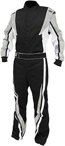 Miniatura 3 de Traje de automovilismo, marca K1 Race Gear, modelo Victory, clasificación 3,2a/1 por SFI, XXL, Negro/Blanco/Gris