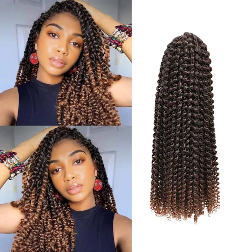 Miniatura 23 de Cabello de estilo Passion Twists de 14 pulgadas, cabello ondulado de ganchillo para mujeres negras, cabello rizado bohemio para trenzas de mariposa